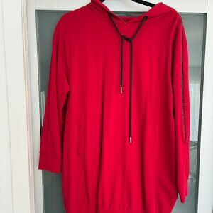 Very Long red Hoodie MAT Size XL